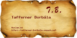Tafferner Borbála névjegykártya